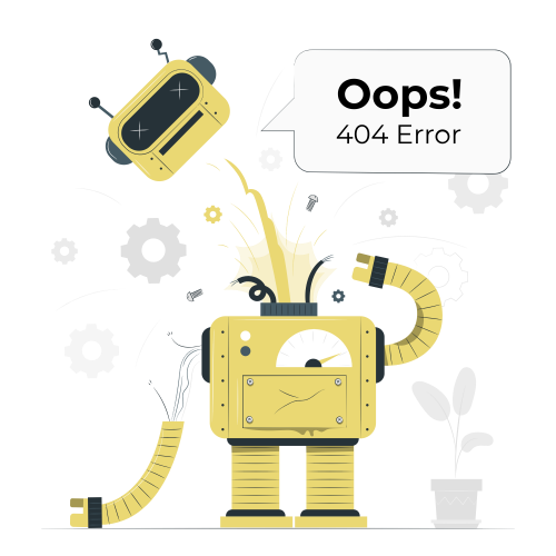 Oops! 404 Error with a broken robot-pana