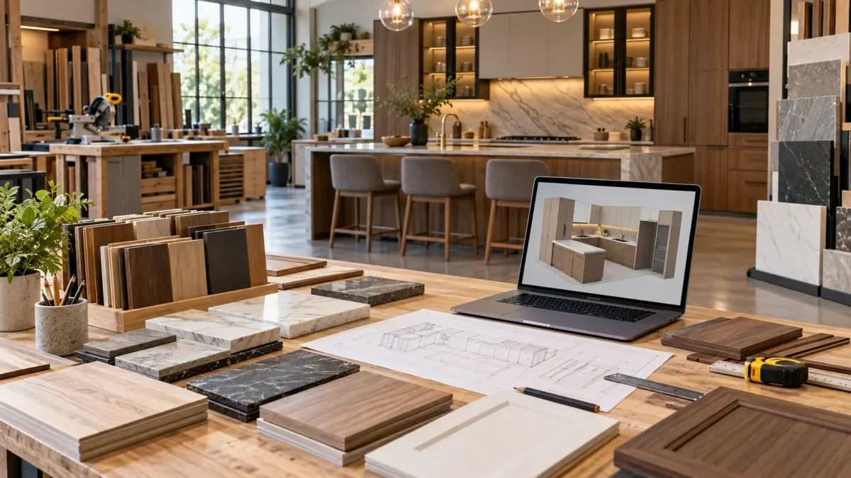 طراحی سایت کابینت سازی با نمایش متریال و مدل سه بعدی آشپزخانه